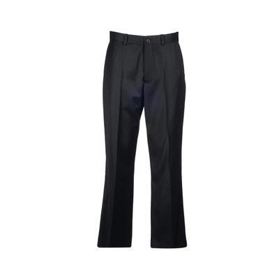 Shop Balenciaga Logo Wool Pants In Black
