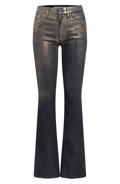 Shop Hudson Barbara Coated High Waist Stretch Bootcut Jeans In Ombre Foil