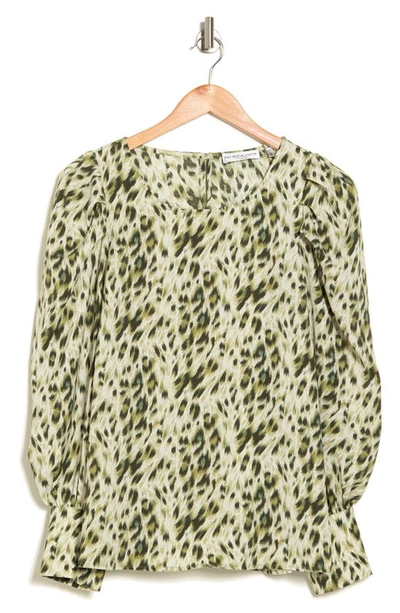 Shop Patrizia Luca Puff Long Sleeve Top In Olive