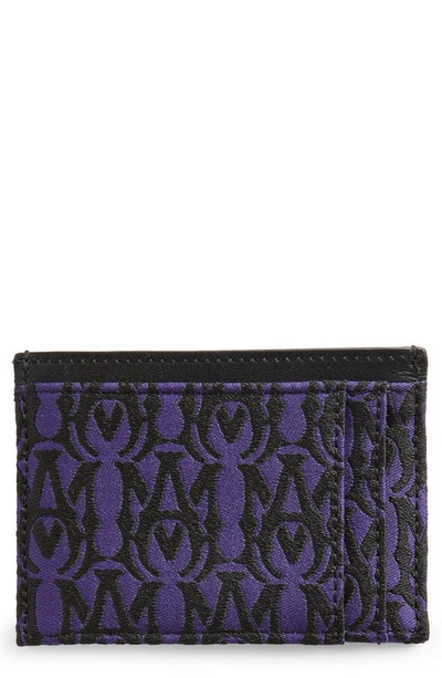 Shop Amiri Logo Jacquard Card Case In Purple