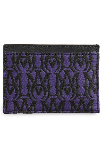 Shop Amiri Logo Jacquard Card Case In Purple