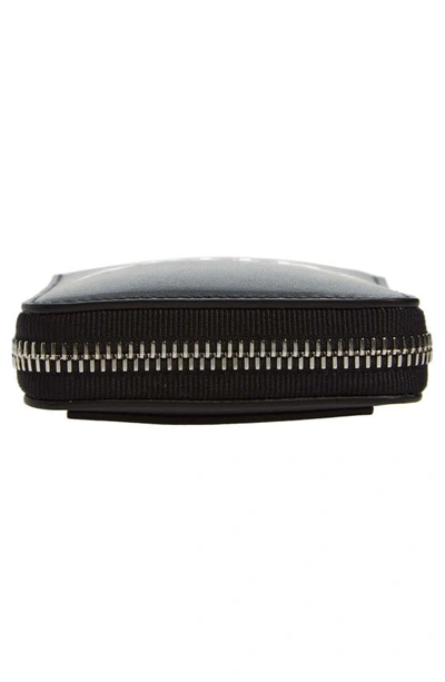 Shop Amiri Logo Leather Zip Around Wallet On A Strap In Black