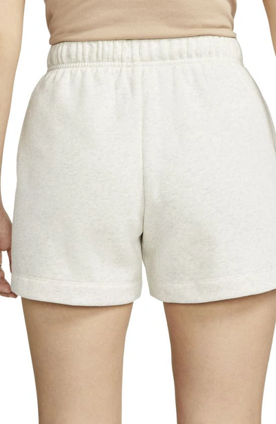 Shop Nike Club Fleece Shorts In Oatmeal Heather/ White