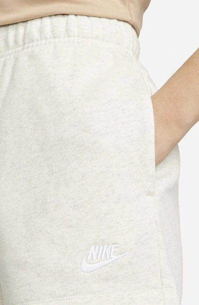 Shop Nike Club Fleece Shorts In Oatmeal Heather/ White