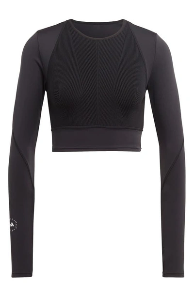 Shop Adidas By Stella Mccartney Truestrength Yoga Crop Top In Black