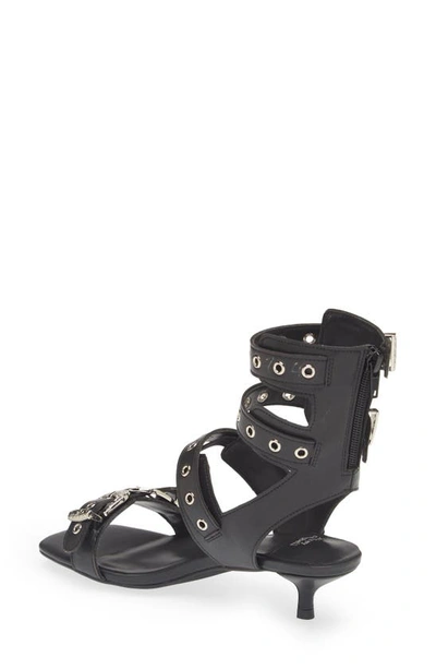 Jeffrey Campbell Eclectica Double Ankle Strap Sandal In Black Silver