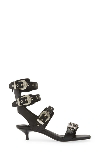 Jeffrey Campbell Eclectica Double Ankle Strap Sandal In Black Silver