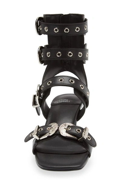 Jeffrey Campbell Eclectica Double Ankle Strap Sandal In Black Silver