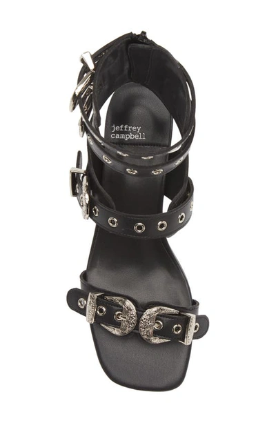 Jeffrey Campbell Eclectica Double Ankle Strap Sandal In Black Silver