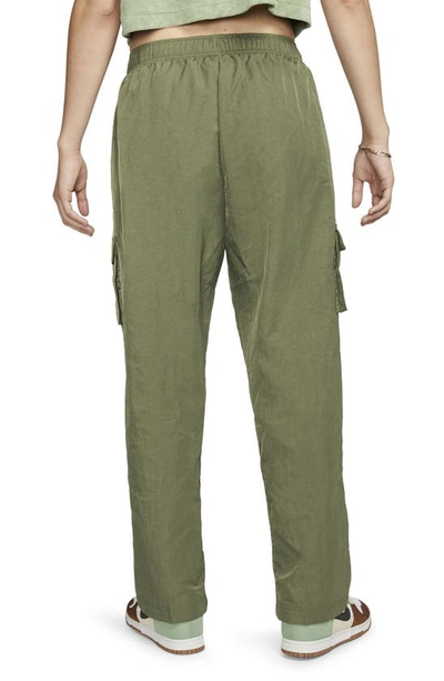 Shop Nike Sportswear Essential Cargo Pants In Medium Olive/ White