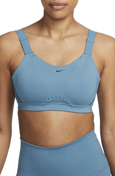 Nike Women's Alpha High-support Padded Adjustable Sports Bra In Noise Aqua/ Black