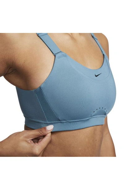 Nike Women's Alpha High-support Padded Adjustable Sports Bra In Noise Aqua/ Black