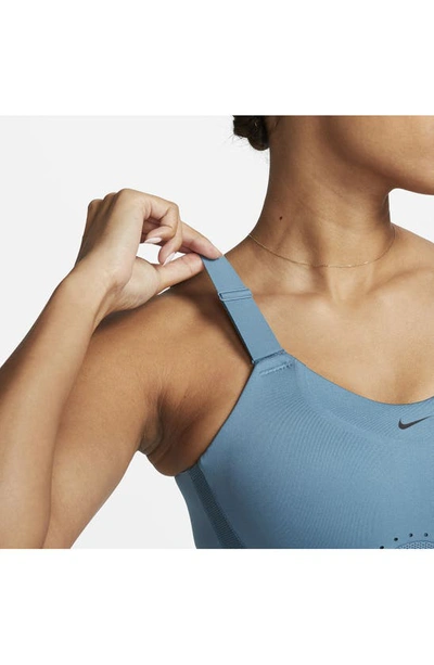 Nike Women's Alpha High-support Padded Adjustable Sports Bra In Noise Aqua/ Black