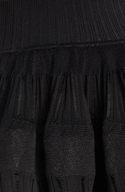Shop Alaïa Pointelle Crinoline Skirt In Noir Alaia