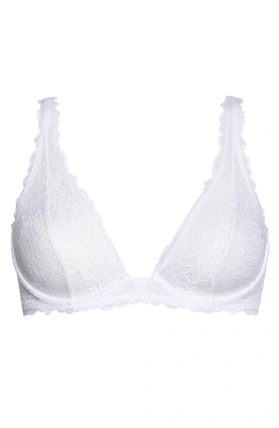 Shop Natori Heavenly Lace Underwire Plunge Bra In White