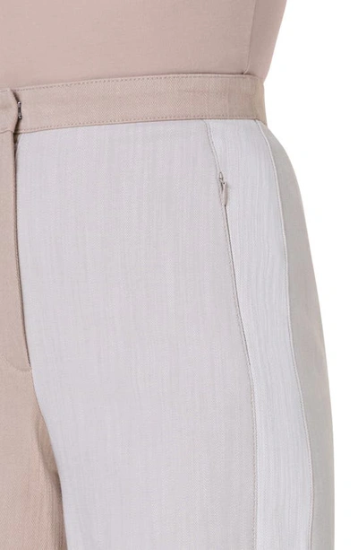 Shop Akris Punto Filia Colorblock Denim Bermuda Shorts In Beige