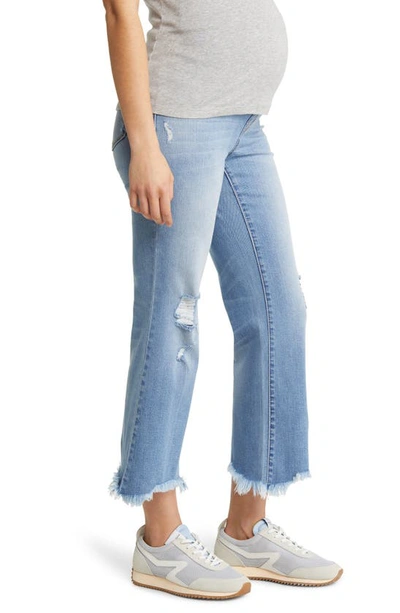 Shop 1822 Denim Over The Bump Ripped Ankle Bootcut Maternity Jeans In Tabby