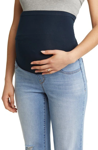 Shop 1822 Denim Over The Bump Ripped Ankle Bootcut Maternity Jeans In Tabby