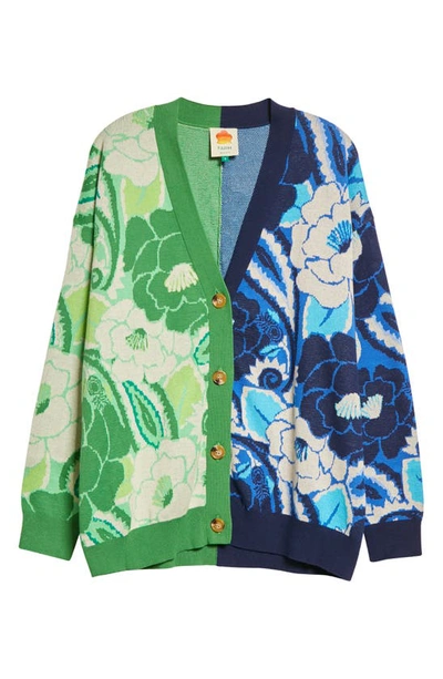 Shop Farm Rio Tropical Groove Mix Pattern Cardigan In Tropical Groove Blue