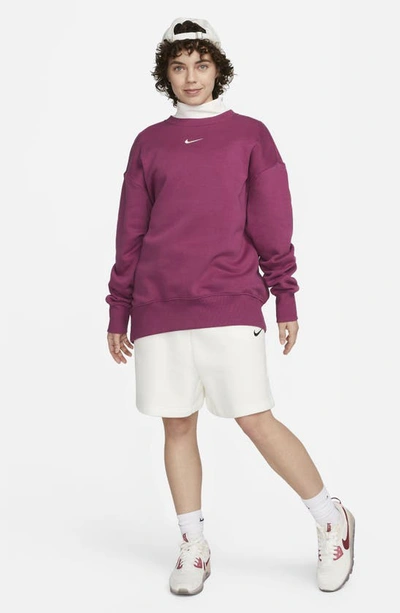 Shop Nike Sportswear Phoenix Sweatshirt In Rosewood/ Sail