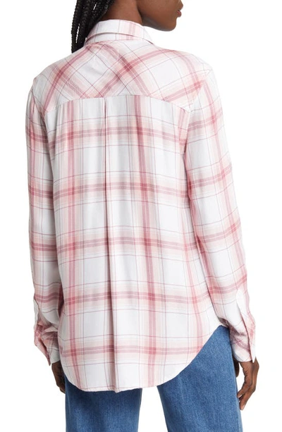 Shop Rails Hunter Plaid Button-up Shirt In Blush White Petal