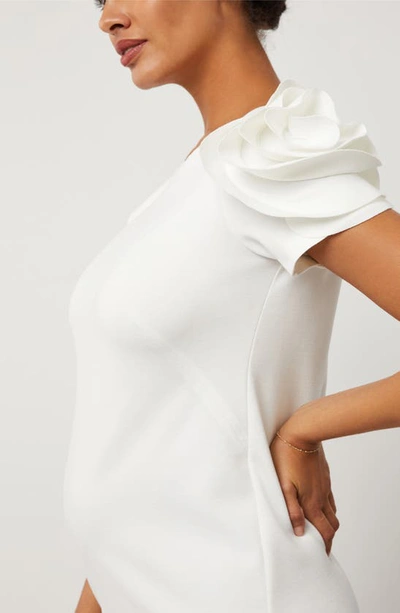 Pietro Brunelli Salisburgo Rose Ruffle Maternity Sheath Dress In White
