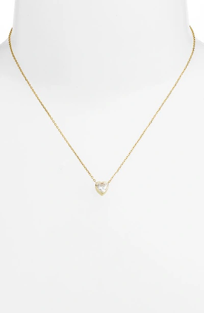 Shop Shymi Mini Heart Bezel Pendant Necklace In Gold/ White/heart