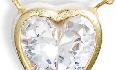 Shop Shymi Mini Heart Bezel Pendant Necklace In Gold/ White/heart