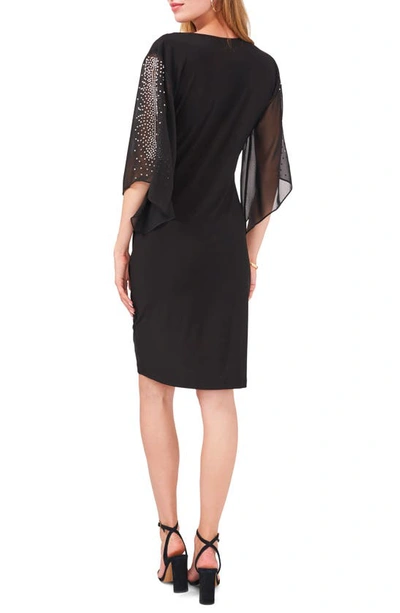 Shop Chaus Embellished Sleeve Sheath Dress In Black