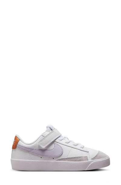 Shop Nike Kids' Blazer Low '77 Low Top Sneaker In White/ Grape/ Metallic Copper