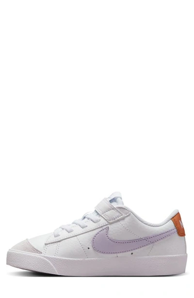 Shop Nike Kids' Blazer Low '77 Low Top Sneaker In White/ Grape/ Metallic Copper