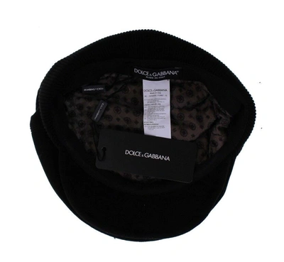 Shop Dolce & Gabbana Sleek Black Newsboy Men's Cap