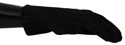 Shop Dolce & Gabbana Elegant Black Leather Biker Men's Gloves