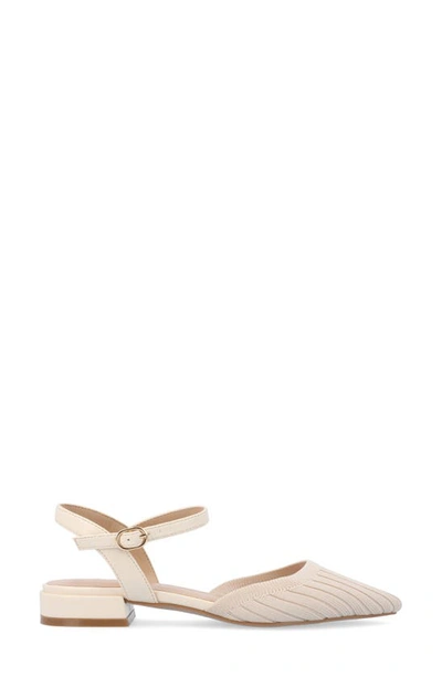 Shop Journee Collection Ansley Ankle Strap Flat In Beige