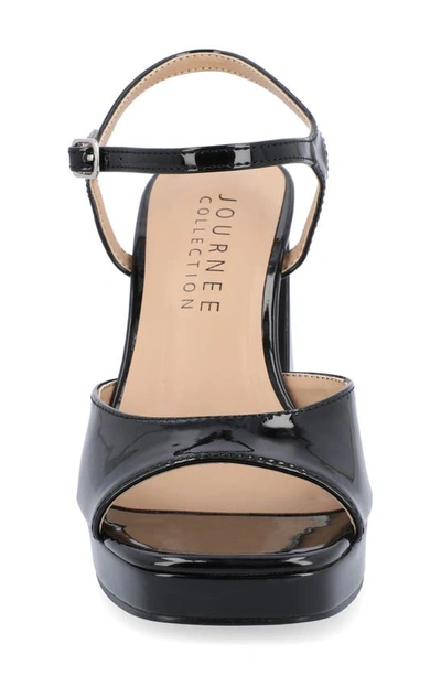 Shop Journee Collection Ziarre Patent Block Heel Sandal In Black