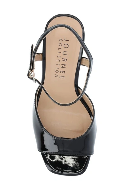Journee Collection Ziarre Patent Block Heel Sandal In Black