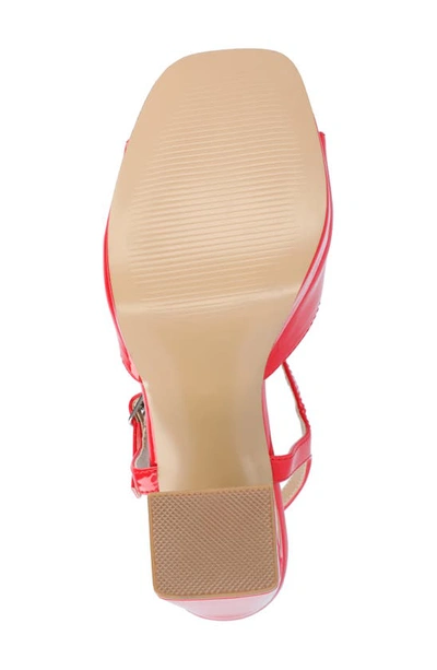 Shop Journee Collection Ziarre Patent Block Heel Sandal In Red