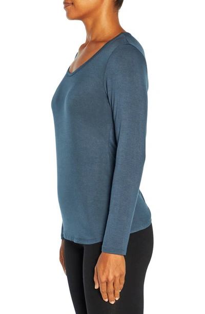 Shop Marika Andrea Ruched Back Long Sleeve T-shirt In Midnight Navy