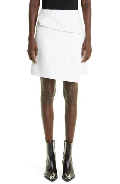 Shop Alexander Mcqueen Sartorial Ruffle Wool Skirt In 9004 Ivory