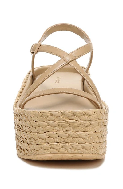 Shop Vince Maxine Raffia Platform Strappy Sandal In Blonde