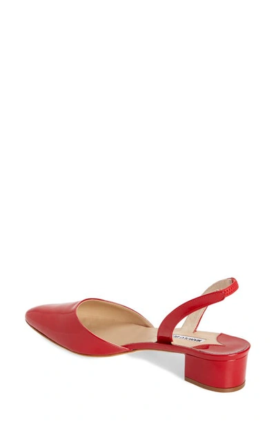 Manolo Blahnik Aspro Block Heel Slingback Pump In Red