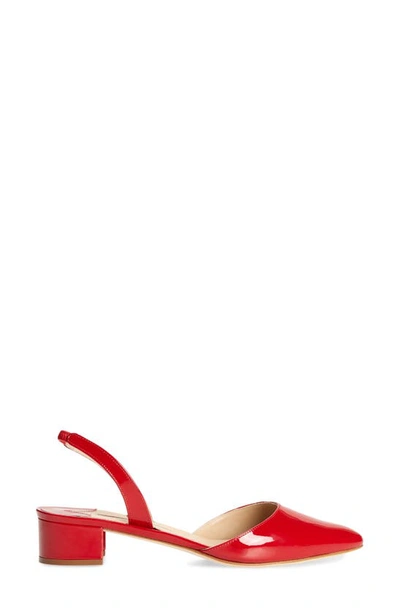 Manolo Blahnik Aspro Block Heel Slingback Pump In Red