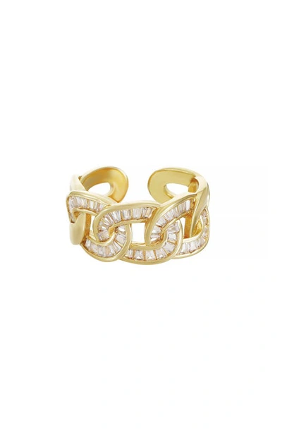 Ettika Cubic Zirconia Open Link Ring In Gold