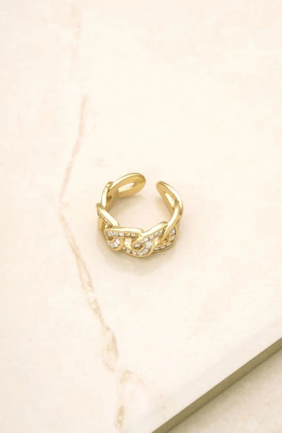 Shop Ettika Cubic Zirconia Open Link Ring In Gold