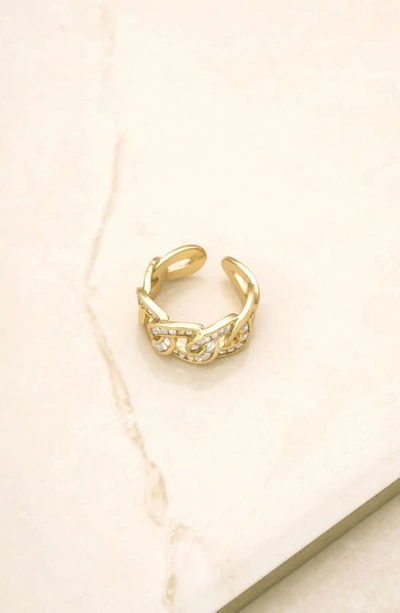 Ettika Cubic Zirconia Open Link Ring In Gold
