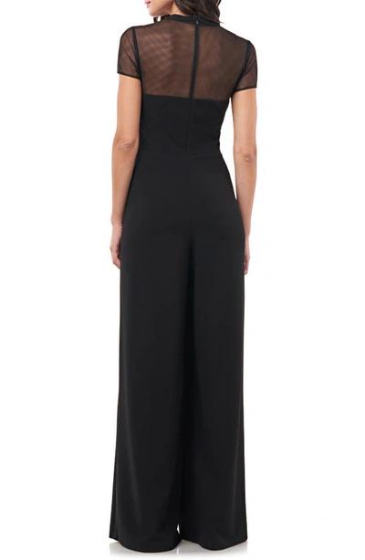 Js Collections Illusion Crepe Jumpsuit In Black