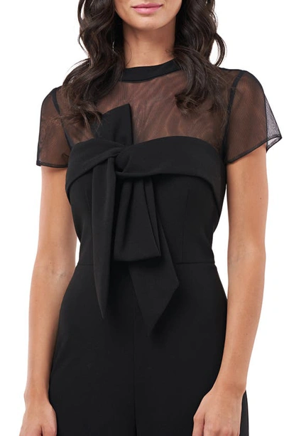 Js Collections Illusion Crepe Jumpsuit In Black
