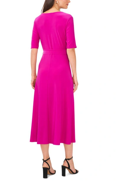 Shop Chaus V-neck Belted Midi Dress In Berry Tart