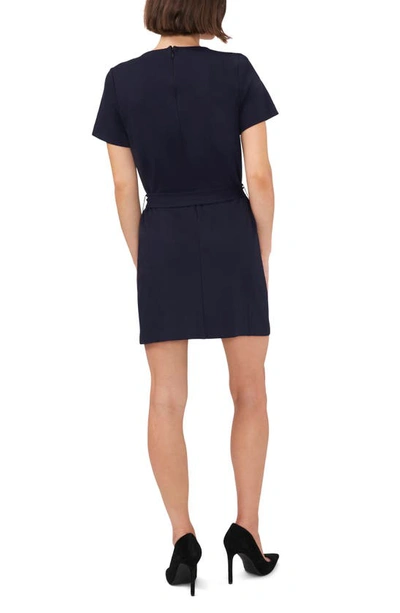 Shop Halogen Belted Patch Pocket Minidress In Classic Navy