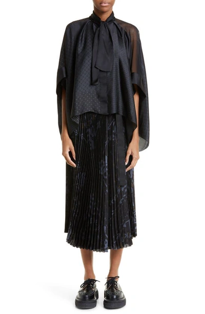 Shop Sacai X Eric Haze Pleated Midi Skirt In Black